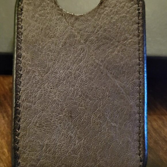 Pocket Money & Card Holder – Black Tooled Leather with Gray Elephant Ear Leather - Picture 4 of 5